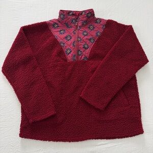 Vera Bradley Floral Quilted Sherpa Half-Zip Pullover